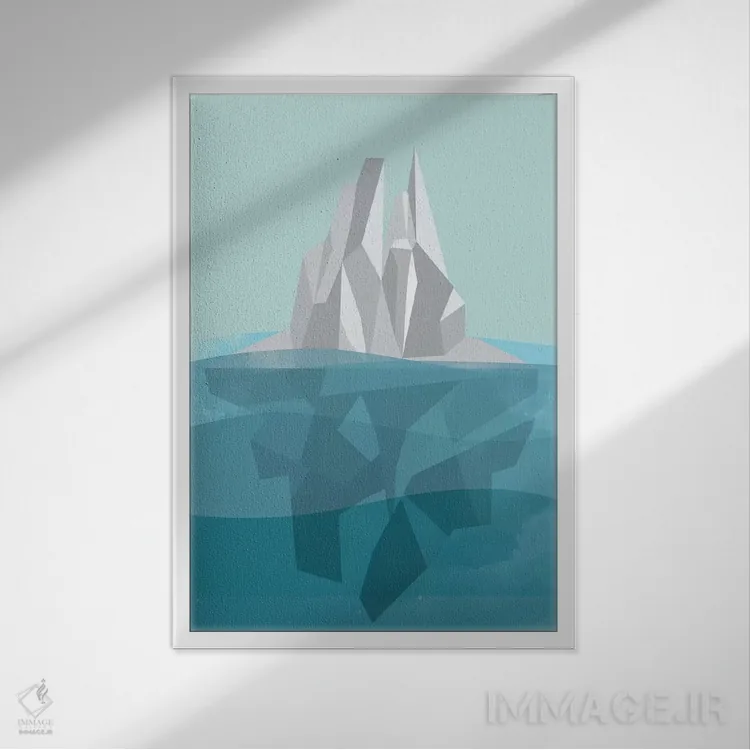 تابلو مدرن "کوه یخ" اثر فلت اول - نمای قابدار سفید