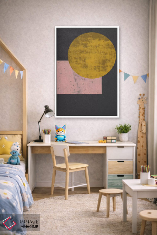 تابلو مینیمال "ماه طلایی" اثر فلت اول - D1W