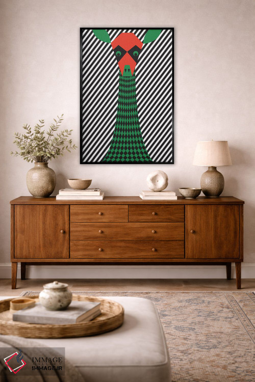 تابلو مدرن "زرافه" اثر فلت اول - D5B