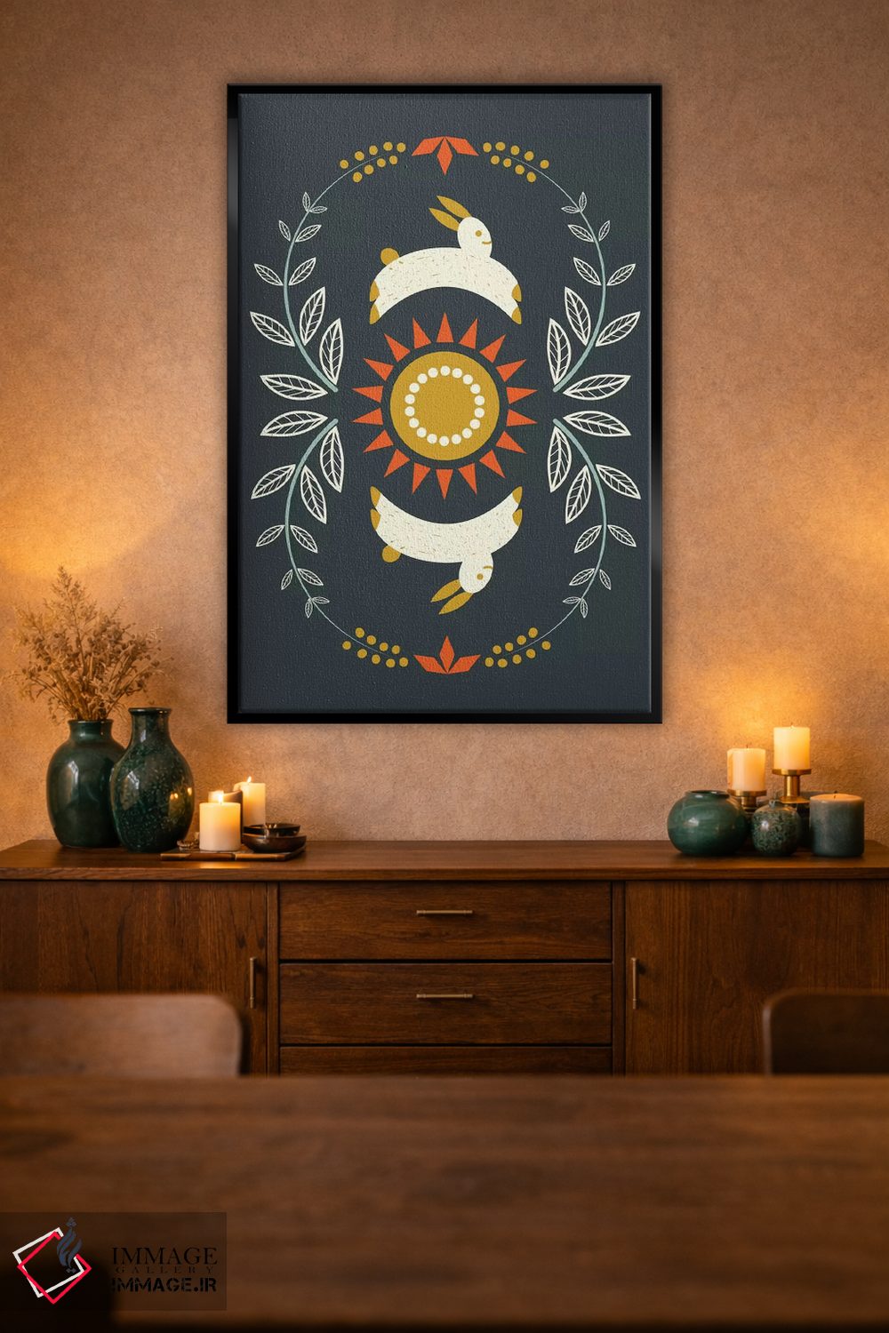 تابلو مدرن "خرگوش های شاد" اثر فلت اول - D2B