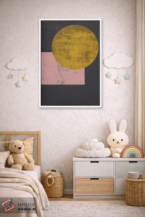 تابلو مینیمال "ماه طلایی" اثر فلت اول - D3W