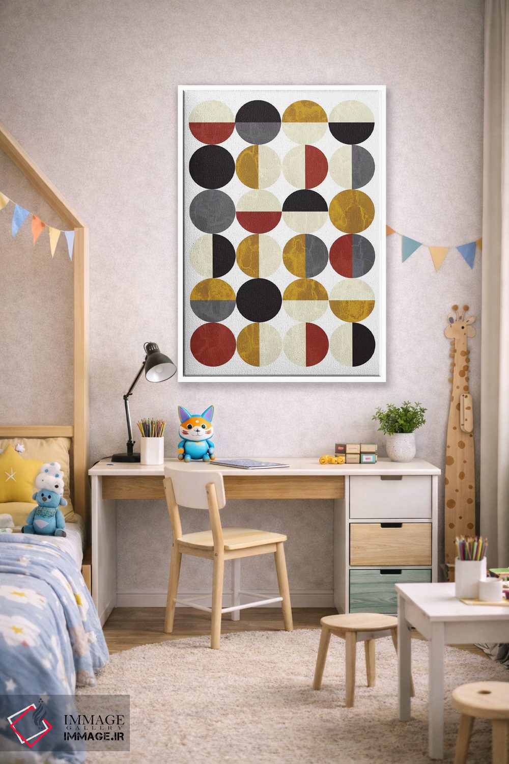 تابلو انتزاعی "نیم دایره ها" اثر فلت اول - D1W