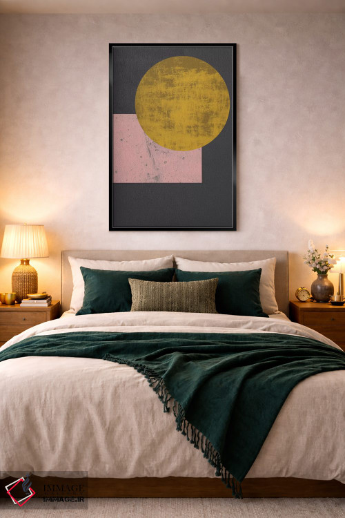 تابلو مینیمال "ماه طلایی" اثر فلت اول - D4B