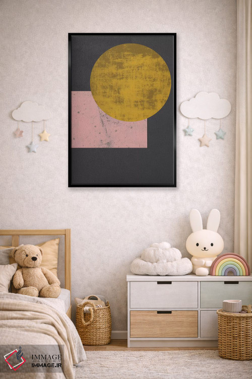 تابلو مینیمال "ماه طلایی" اثر فلت اول - D5B