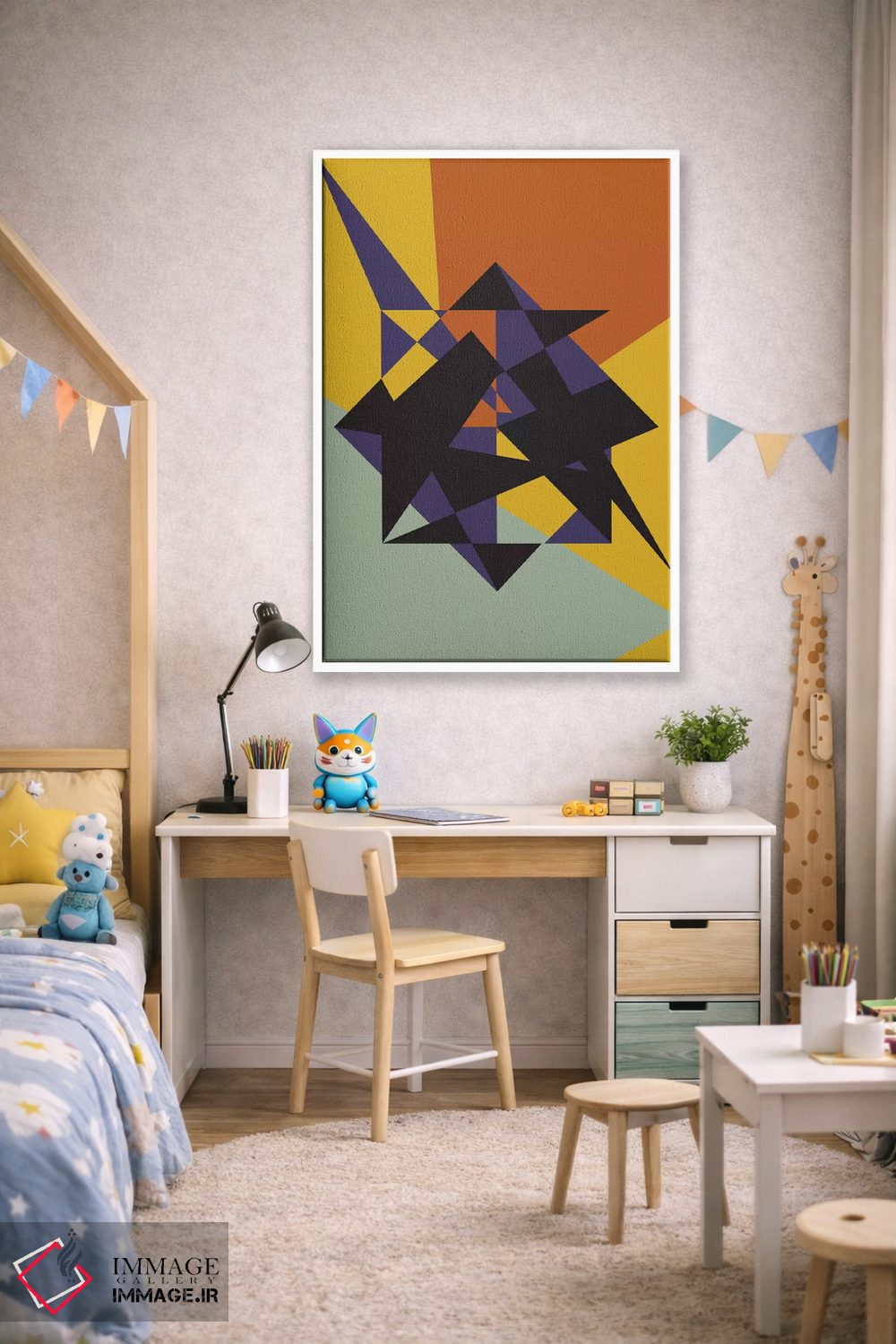 تابلو انتزاعی "سخت گیرانه" اثر فلت اول - D1W