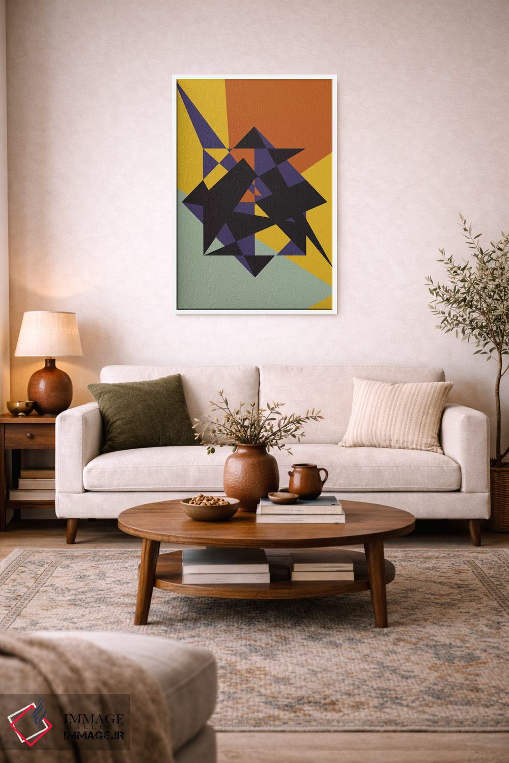 تابلو انتزاعی "سخت گیرانه" اثر فلت اول - D3W