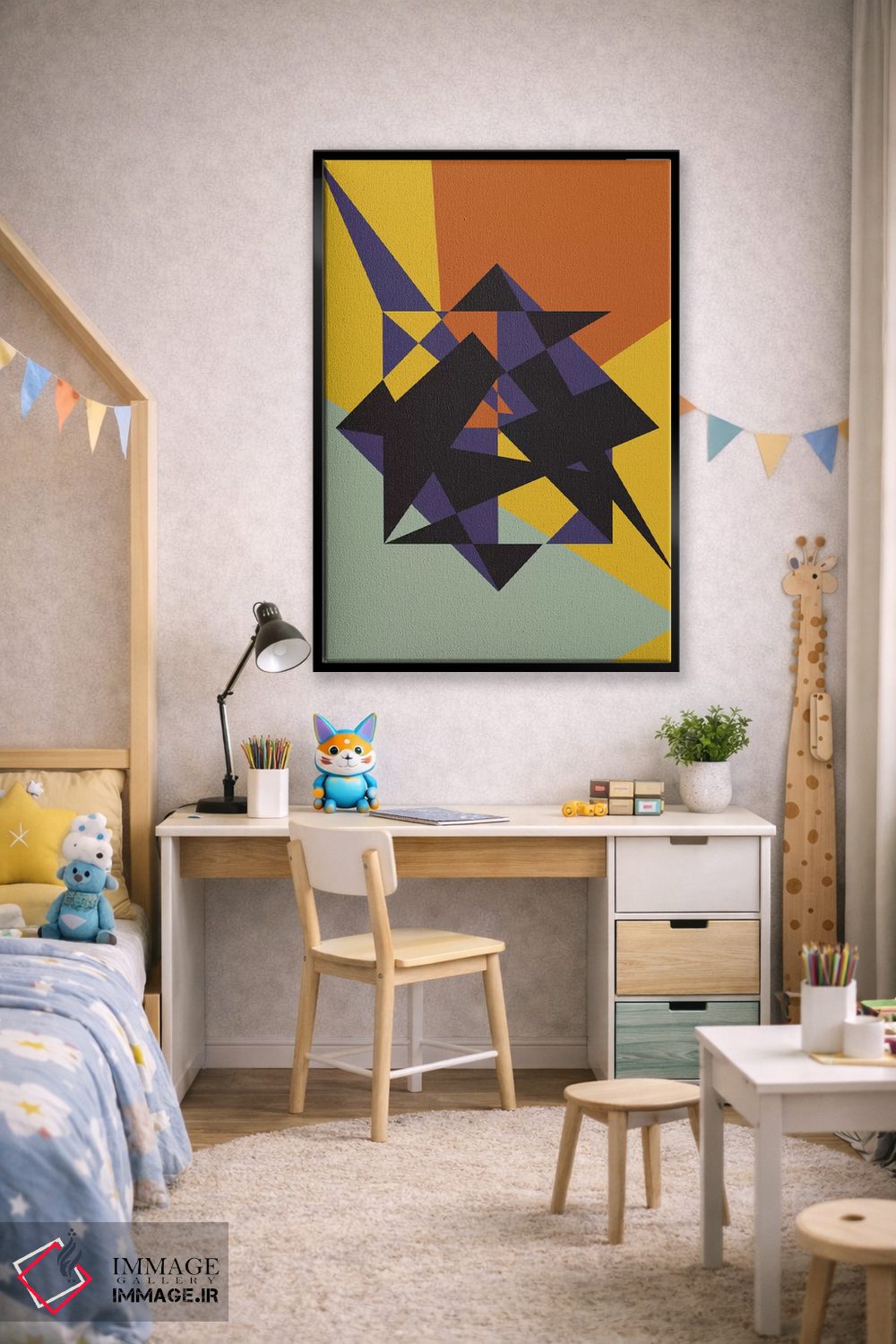 تابلو انتزاعی "سخت گیرانه" اثر فلت اول - D2B