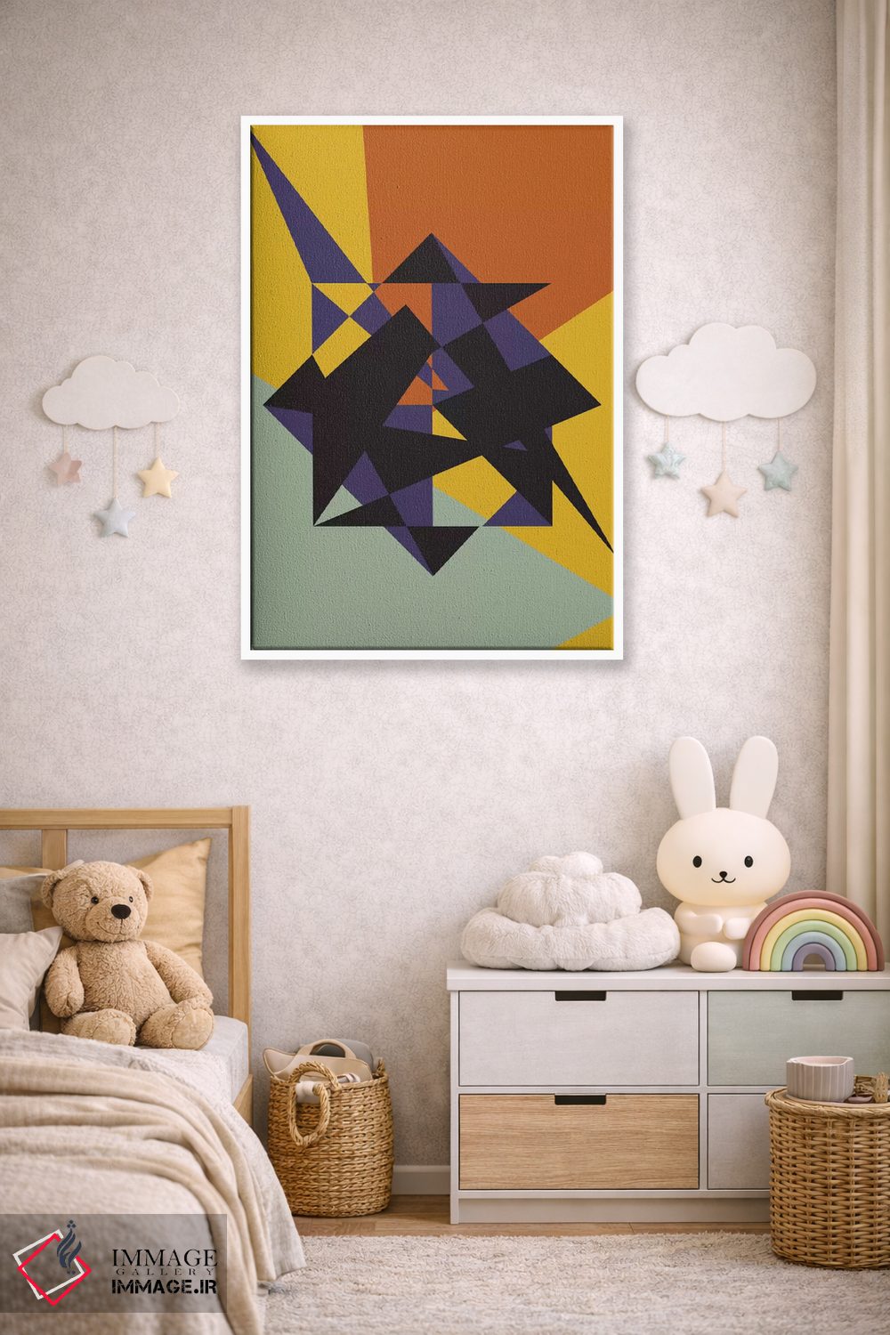 تابلو انتزاعی "سخت گیرانه" اثر فلت اول - D4W