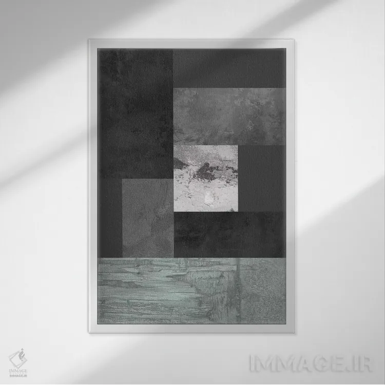 تابلو مینیمال "نور از انتهای تونل" اثر فلت اول - نمای قابدار سفید