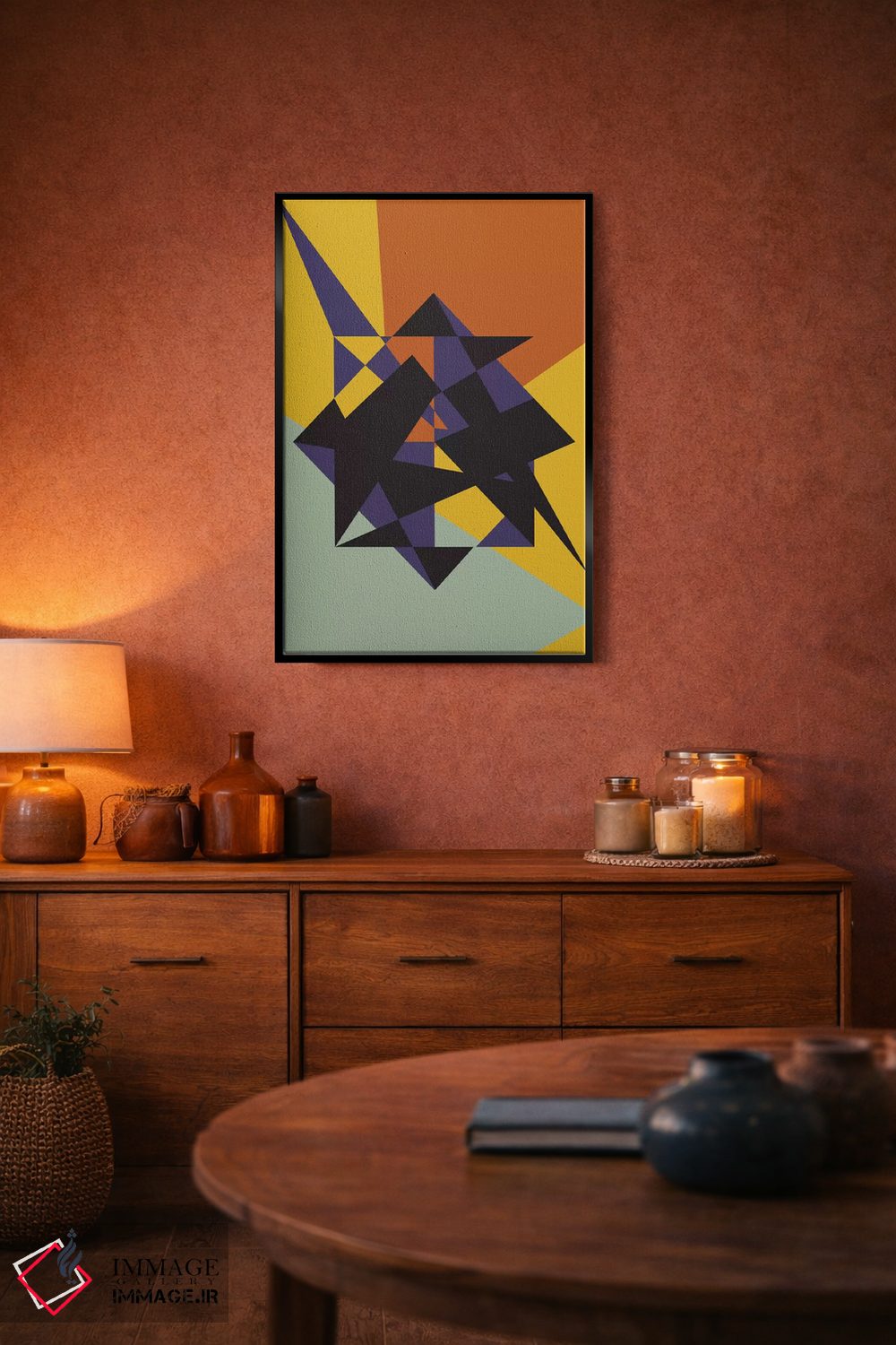 تابلو انتزاعی "سخت گیرانه" اثر فلت اول - D6B