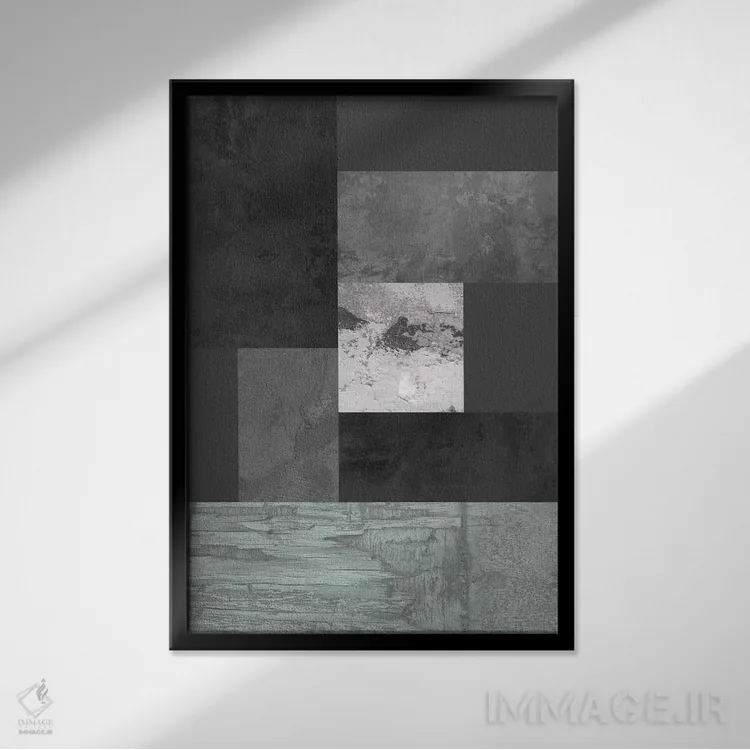 تابلو مینیمال "نور از انتهای تونل" اثر فلت اول - نمای قابدار مشکی