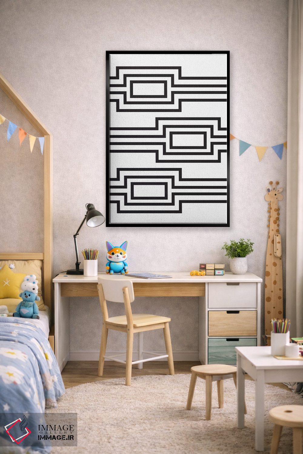 تابلو مینیمال "خطوط افقی" اثر فلت اول - D2B