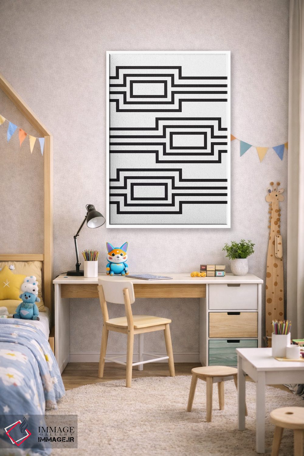 تابلو مینیمال "خطوط افقی" اثر فلت اول - D1W