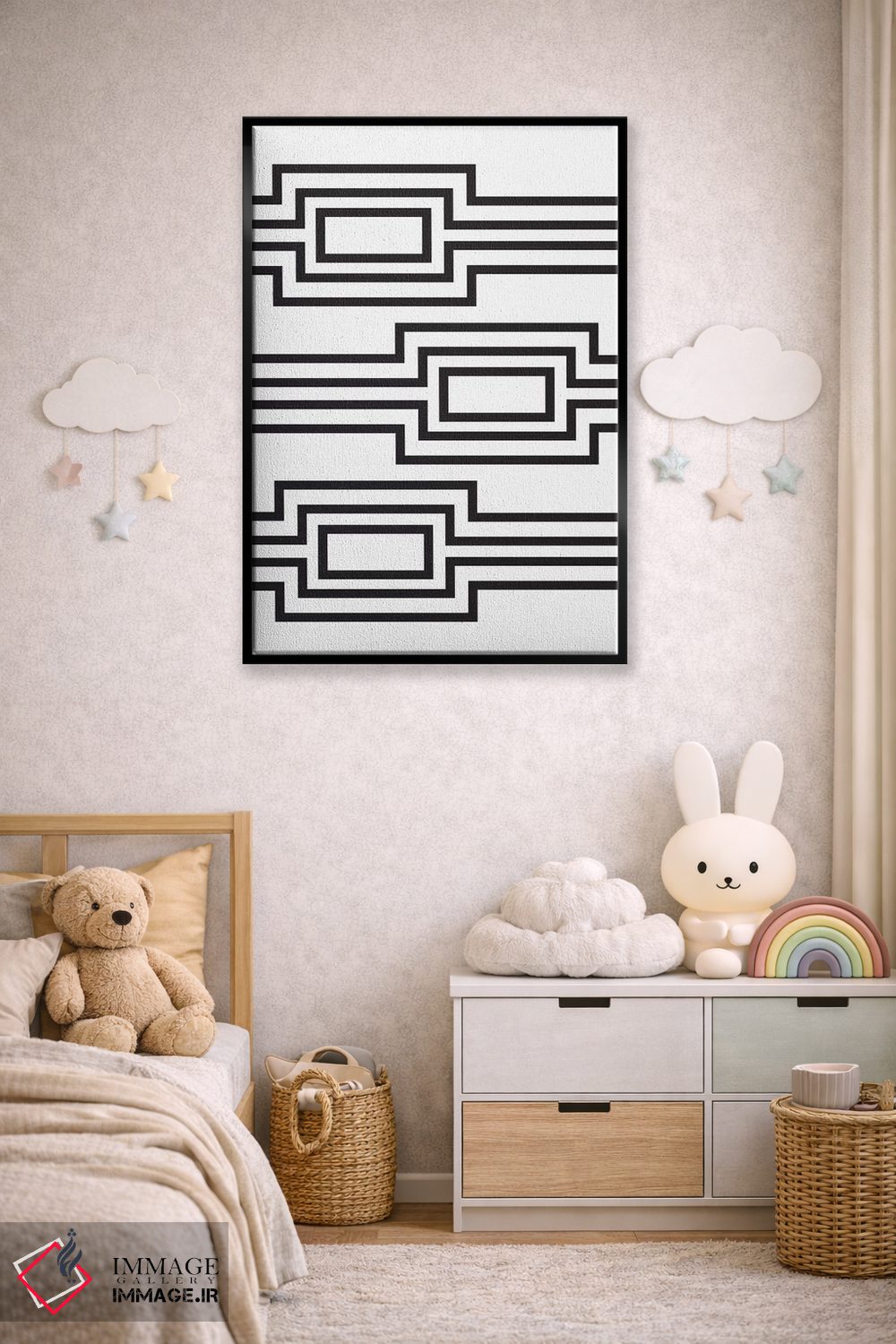 تابلو مینیمال "خطوط افقی" اثر فلت اول - D4B