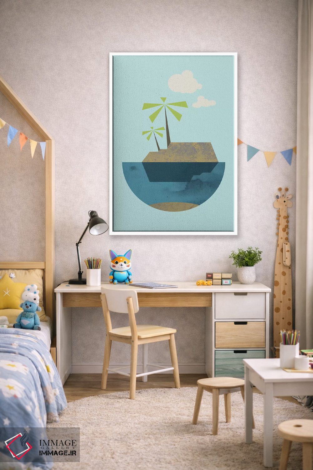 تابلو مینیمال "جزیره" اثر فلت اول - D1W
