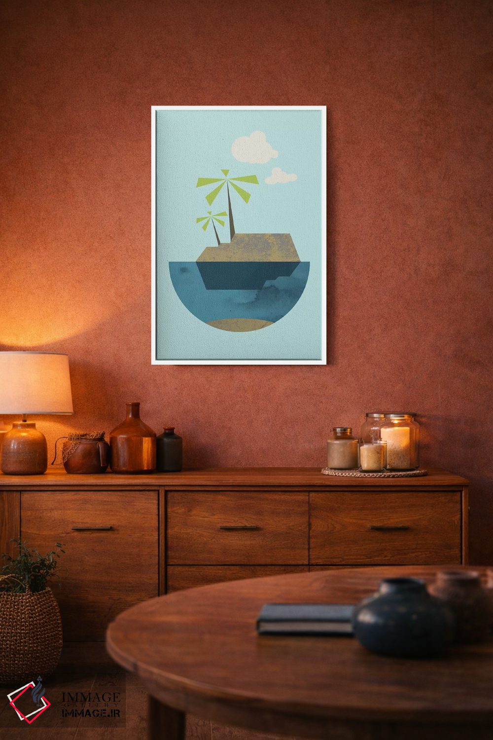 تابلو مینیمال "جزیره" اثر فلت اول - D3W