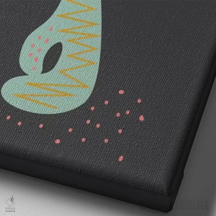 تابلو مینیمال "قارچ" اثر فلت اول - نمای نزدیک بافت بوم