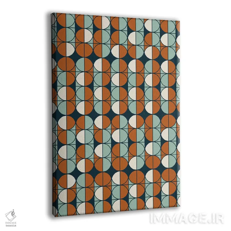 تابلو انتزاعی "الگوی رترو" اثر فلت اول - نمای پرسپکتیو محصول