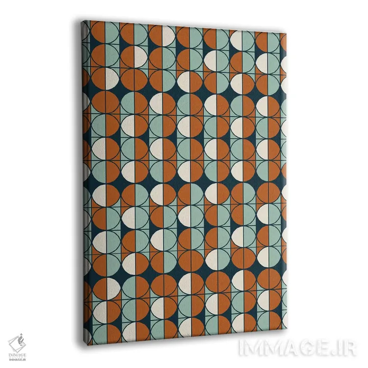 تابلو انتزاعی "الگوی رترو" اثر فلت اول - نمای پرسپکتیو محصول