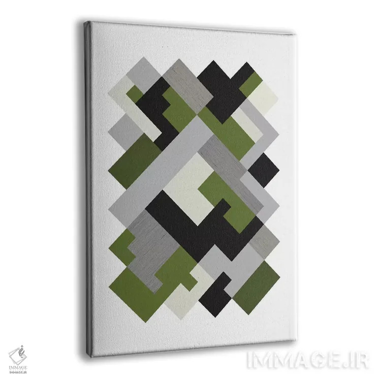 تابلو مینیمال "مستطیل ها اورگ" اثر فلت اول - نمای پرسپکتیو محصول