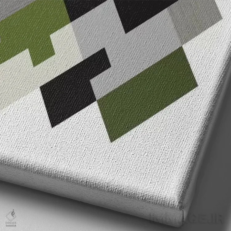 تابلو مینیمال "مستطیل ها اورگ" اثر فلت اول - نمای نزدیک بافت بوم