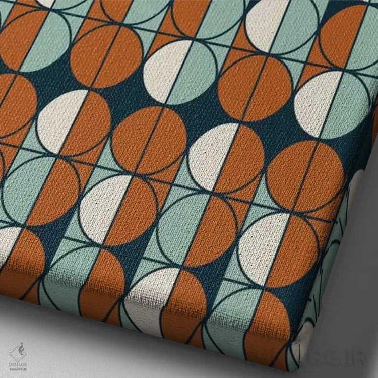 تابلو انتزاعی "الگوی رترو" اثر فلت اول - نمای نزدیک بافت بوم