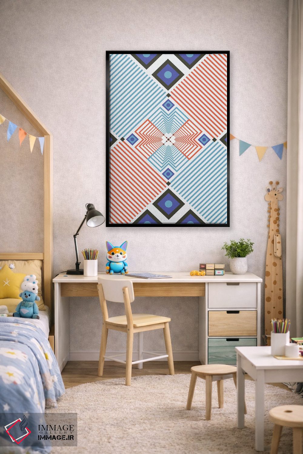 تابلو انتزاعی "چشمک زن و درخشان" اثر فلت اول - D1B