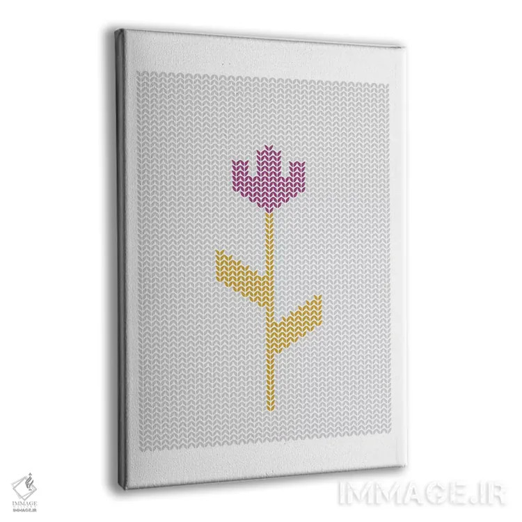 تابلو مدرن "گل دوخته شده" اثر فلت اول - نمای پرسپکتیو محصول