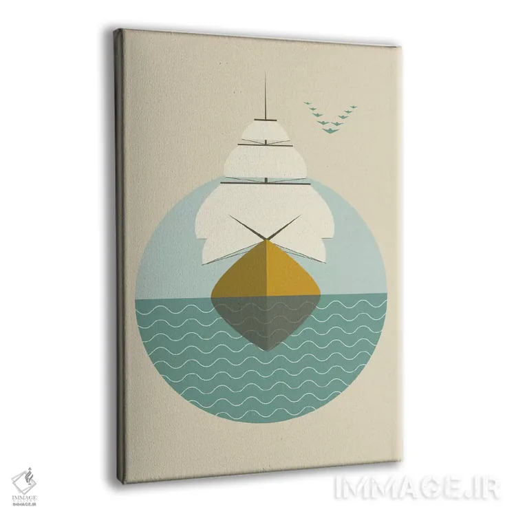 تابلو مینیمال "کشتی" اثر فلت اول - نمای پرسپکتیو محصول