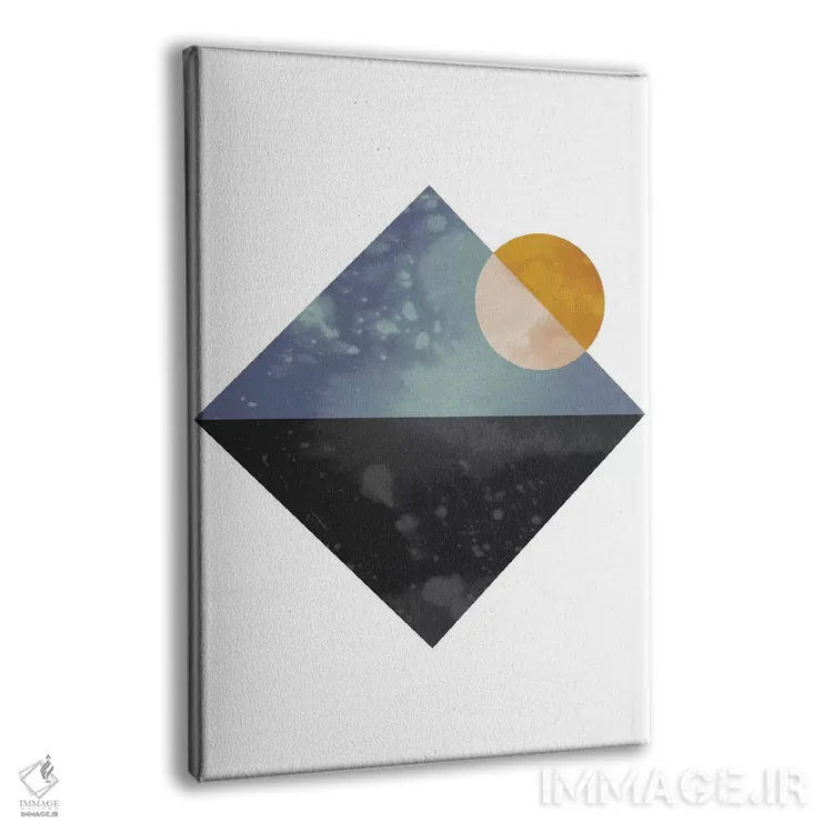 تابلو مینیمال "دریا و خورشید" اثر فلت اول - نمای پرسپکتیو محصول