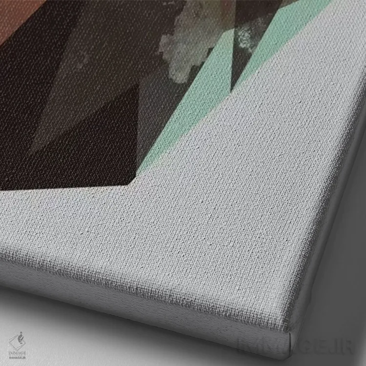 تابلو مینیمال "سنگ" اثر فلت اول - نمای نزدیک بافت بوم