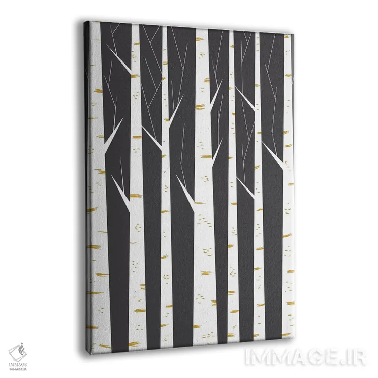 تابلو مینیمال "جنگل راش" اثر فلت اول - نمای پرسپکتیو محصول