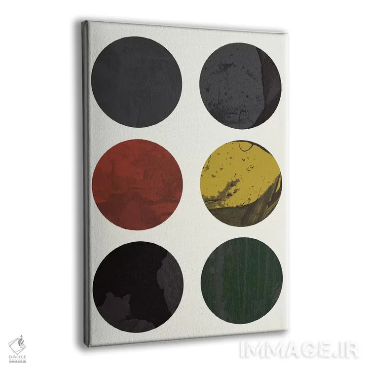 تابلو مینیمال "شش دایره" اثر فلت اول - نمای پرسپکتیو محصول