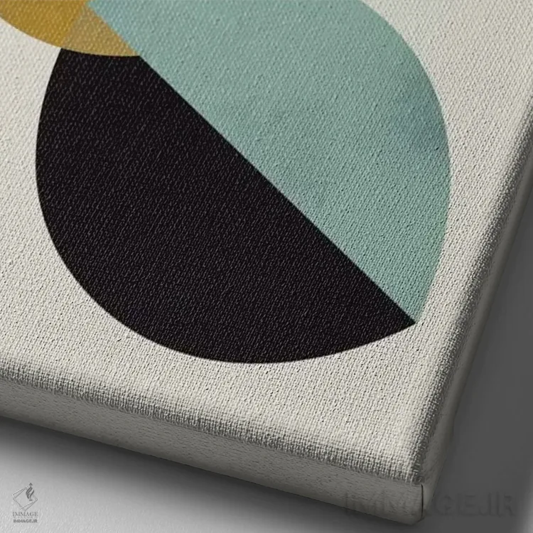 تابلو مینیمال "بشقاب ها" اثر فلت اول - نمای نزدیک بافت بوم