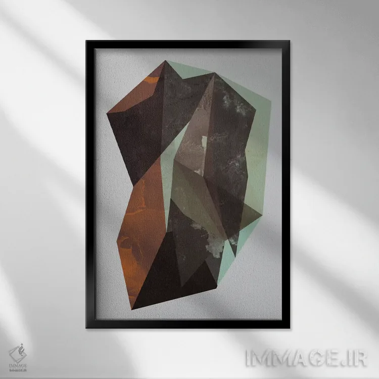 تابلو مینیمال "سنگ" اثر فلت اول - نمای قابدار مشکی