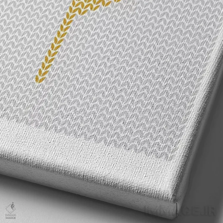 تابلو مدرن "گل دوخته شده" اثر فلت اول - نمای نزدیک بافت بوم