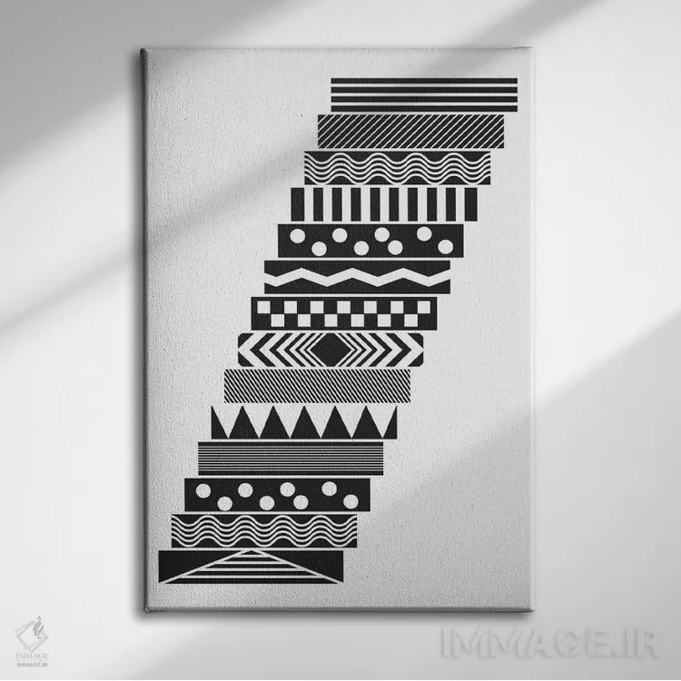 تابلو انتزاعی "پله ها" اثر فلت اول - نمای روبهرو روی دیوار