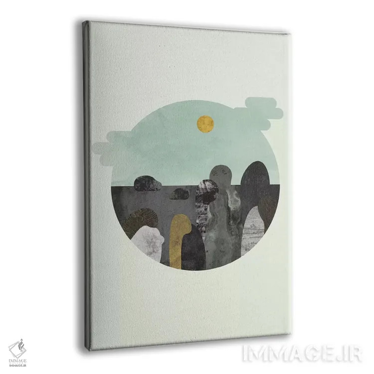 تابلو مینیمال "چیزی درباره آن سنگ ها" اثر فلت اول - نمای پرسپکتیو محصول