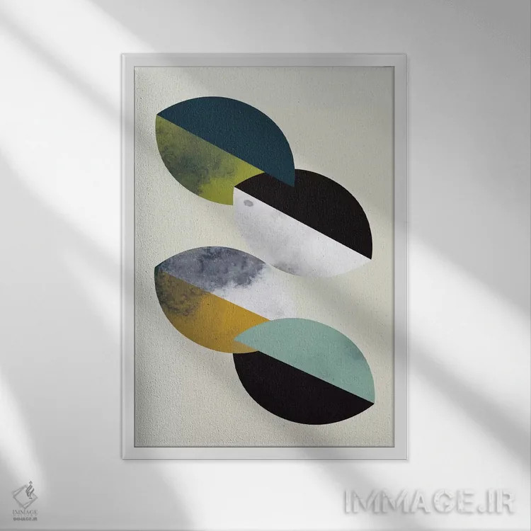 تابلو مینیمال "بشقاب ها" اثر فلت اول - نمای قابدار سفید