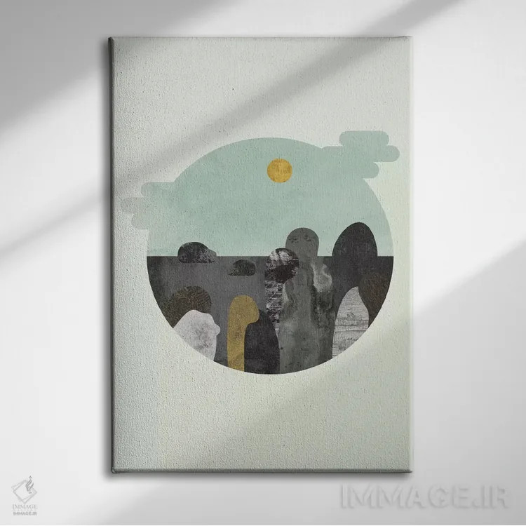 تابلو مینیمال "چیزی درباره آن سنگ ها" اثر فلت اول - نمای روبهرو روی دیوار