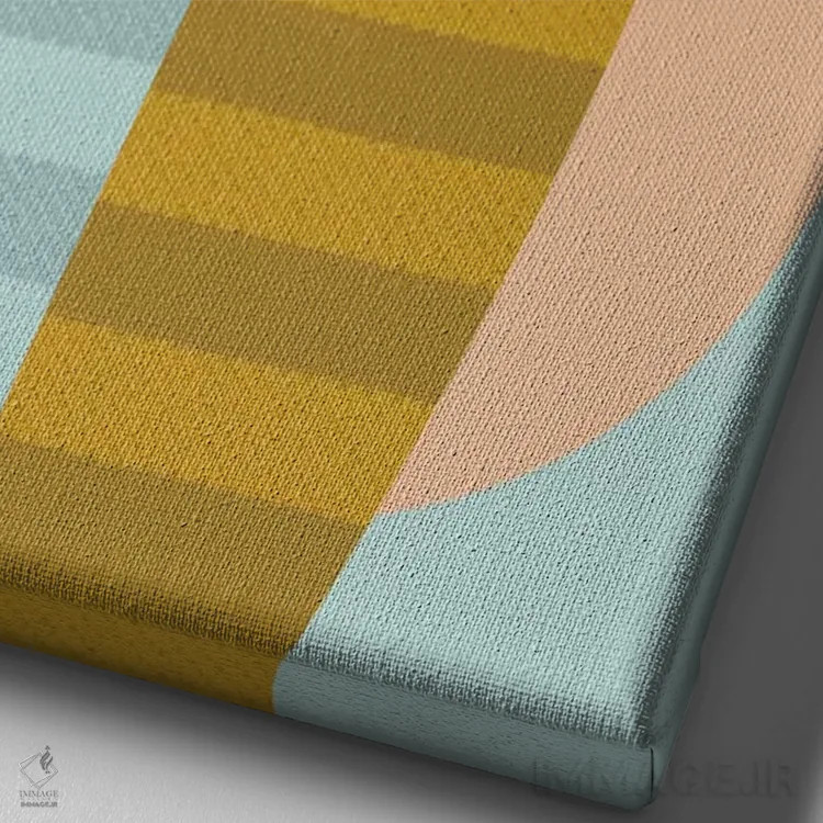 تابلو مینیمال "سایه نما" اثر فلت اول - نمای نزدیک بافت بوم