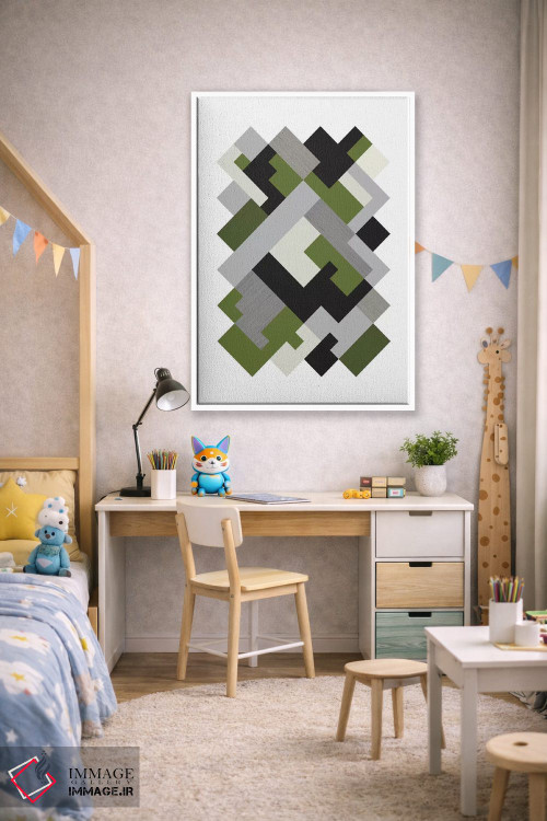 تابلو مینیمال "مستطیل ها اورگ" اثر فلت اول - D1W