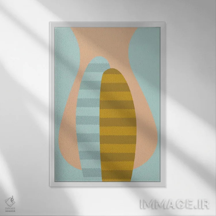 تابلو مینیمال "سایه نما" اثر فلت اول - نمای قابدار سفید