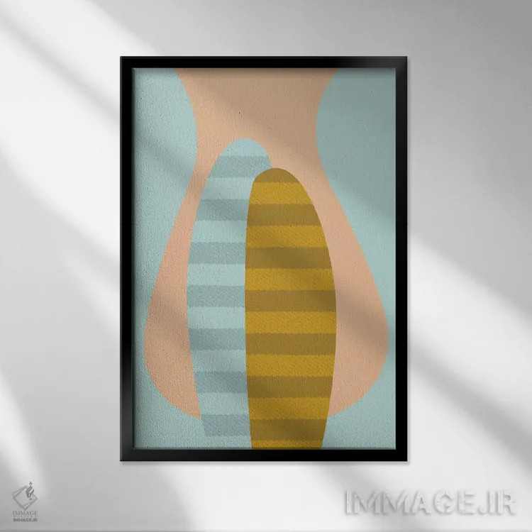 تابلو مینیمال "سایه نما" اثر فلت اول - نمای قابدار مشکی