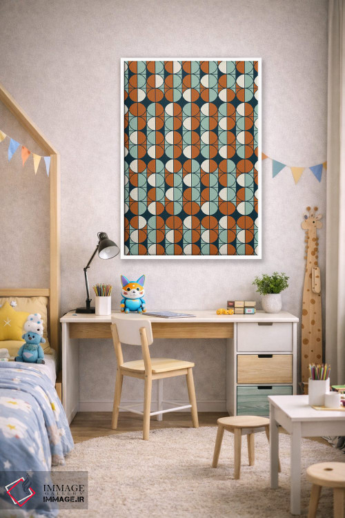 تابلو انتزاعی "الگوی رترو" اثر فلت اول - D1W