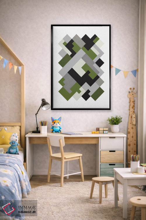 تابلو مینیمال "مستطیل ها اورگ" اثر فلت اول - D2B