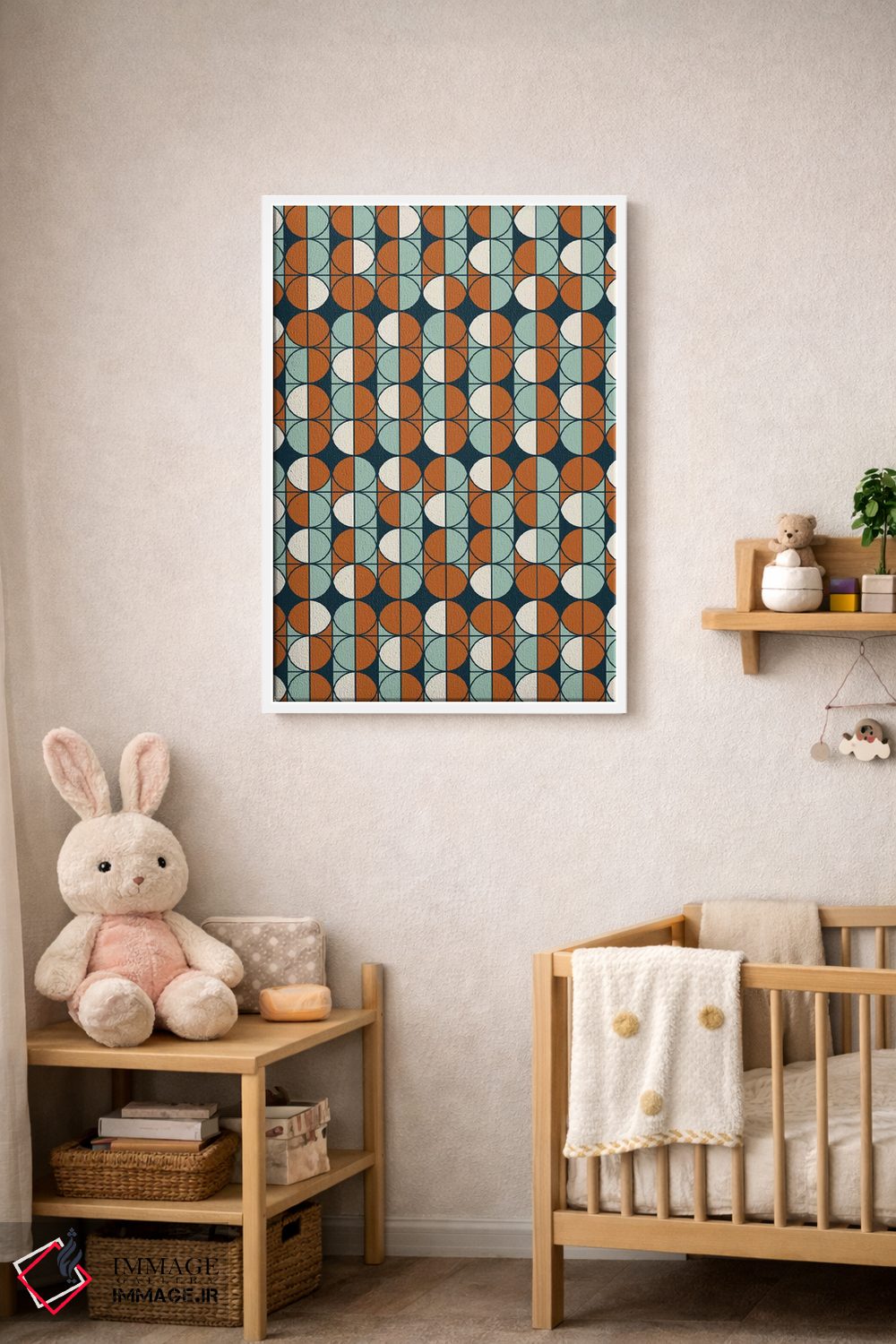 تابلو انتزاعی "الگوی رترو" اثر فلت اول - D3W