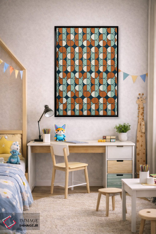 تابلو انتزاعی "الگوی رترو" اثر فلت اول - D2B