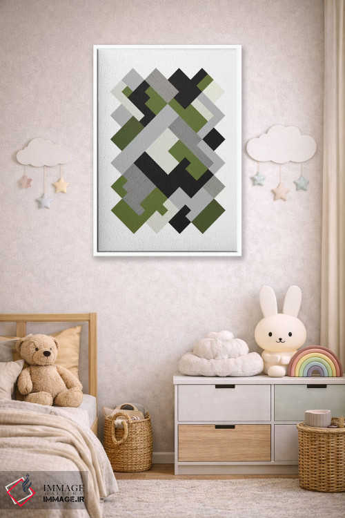 تابلو مینیمال "مستطیل ها اورگ" اثر فلت اول - D4W