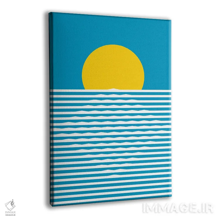 تابلو انتزاعی "طلوع خورشید" اثر فلت اول - نمای پرسپکتیو محصول